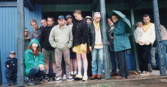 A grim Crowd in the Rain at Comrie