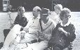At The Arns in 1993, three Cooks on a bench
