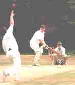 Sid batting against the Erratics at Gras Lawn, 1996